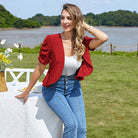 belle poque Spring 2026 Women's Short Sleeve Bolero Shrug Lightweight Cardigan