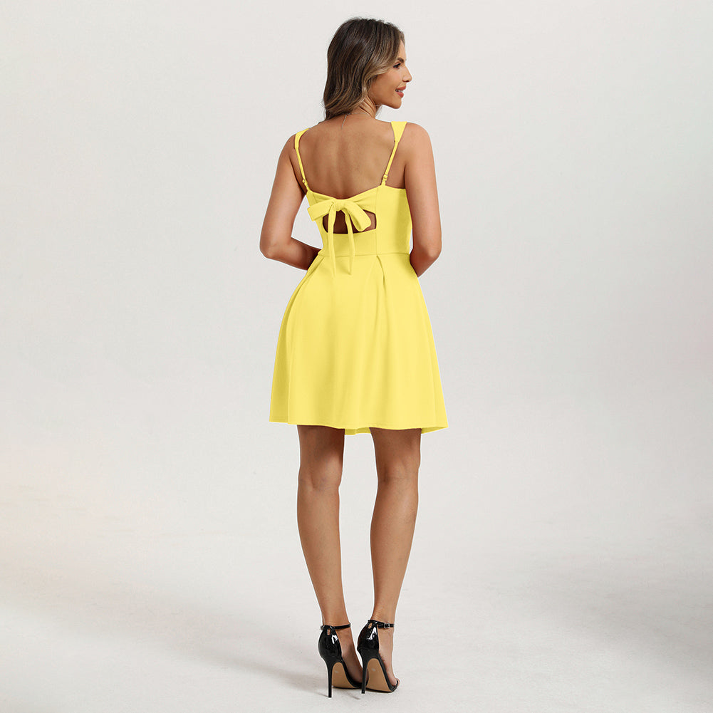 belle poque 2026 Women Graduation Dress with Pockets Short Bow Cocktail Party Dresses
