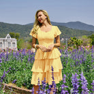 belle poque Vintage Dress 2026 Summer Layered Tiered Ruffle Swing Midi Dress