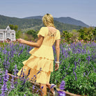 belle poque Vintage Dress 2026 Summer Layered Tiered Ruffle Swing Midi Dress