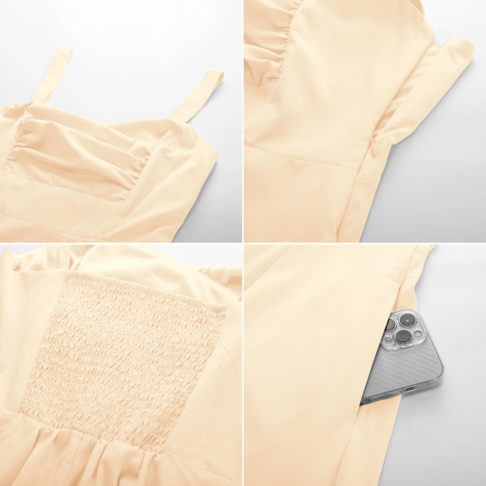 belle poque Vintage 1950s Cocktail Dress Ruched Slit A Line Swing Dress with Pockets