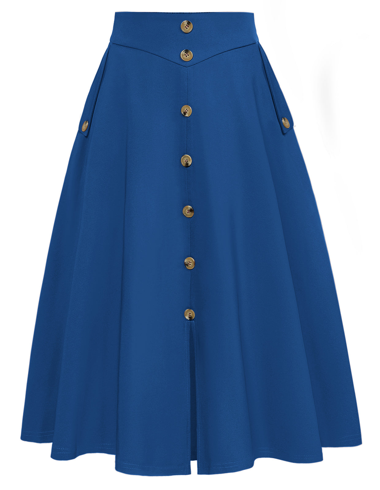 belle poque Vintage A-Line Skirt Midi Skirt Casual Skirt High Waisted Midi Party Skirt Basic A-Line Skirt Dark blue