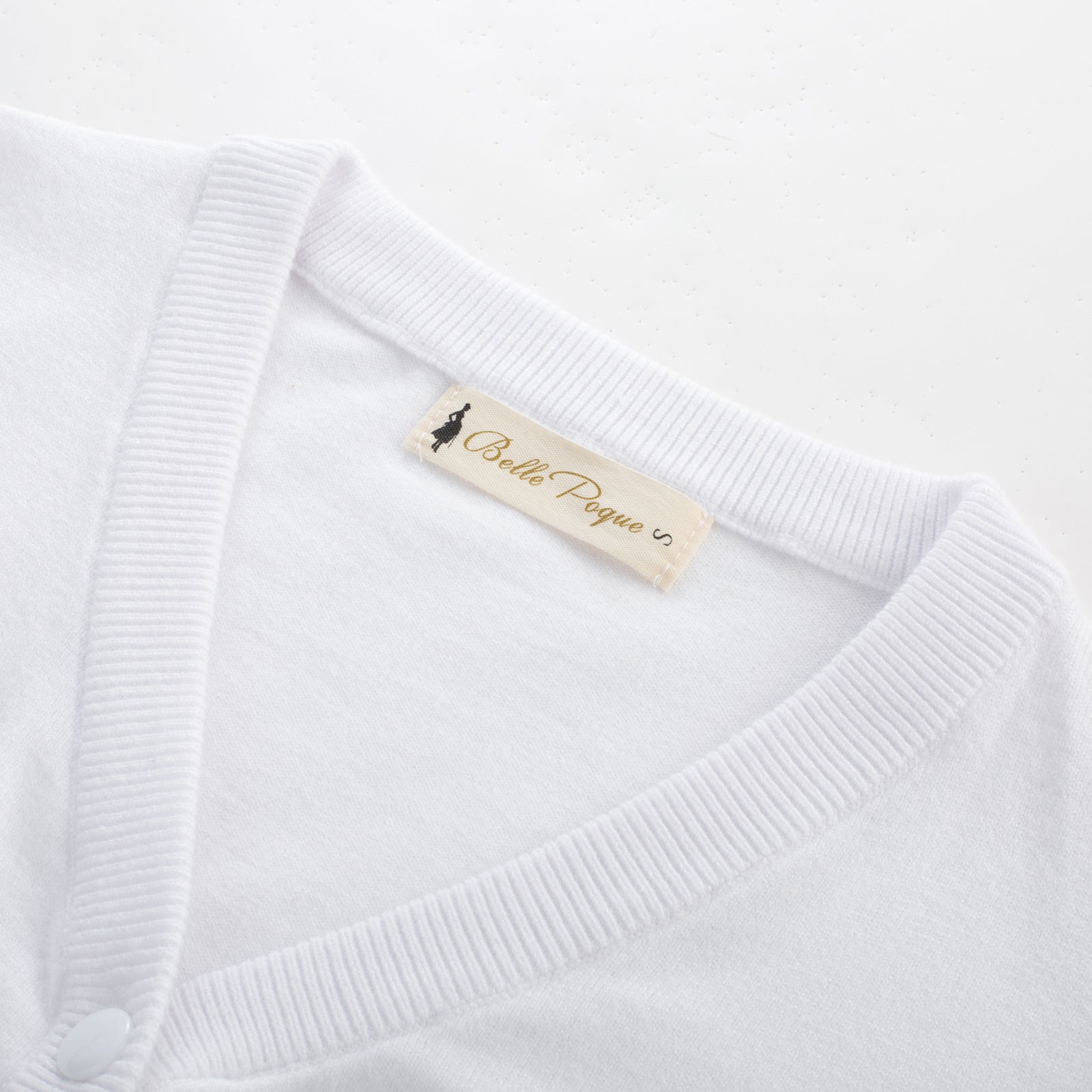 belle poque Women's 3/4 Sleeve Button Down Cherries Embroidery Cropped Cardigan Sweater Coat