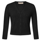 belle poque Women's Lace Cardigan Lightweight 3/4 Sleeve Button Down Cardigans Black