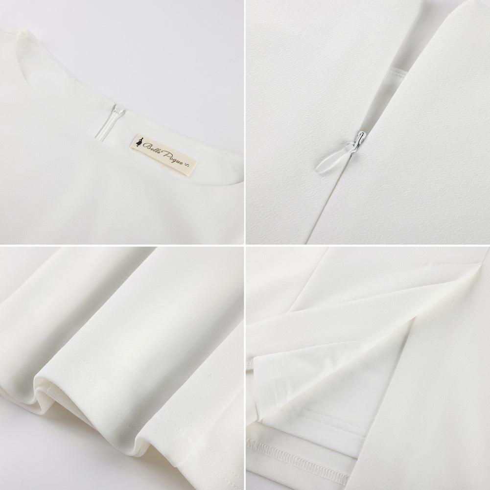 belle poque Womens Bodycon Dress Boat Neck Dress Business Casual Work Dresses