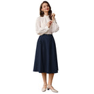 belle poque Women Vintage Swing Skirt Mid-Calf Length A-Line Skirt