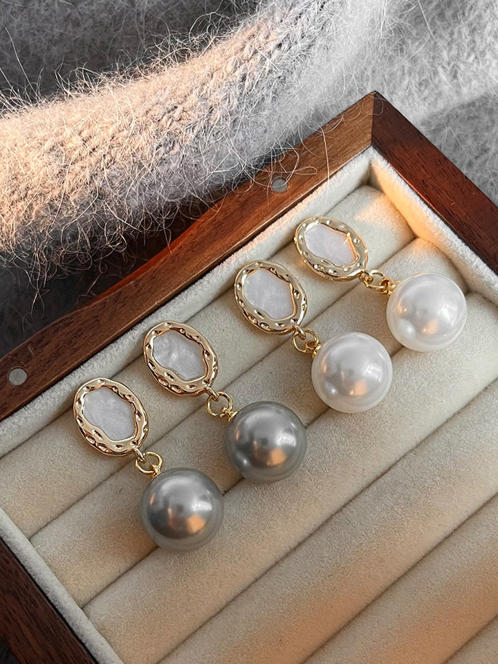 belle poque Vintage Classic Pearl Pendant Earrings for Wedding