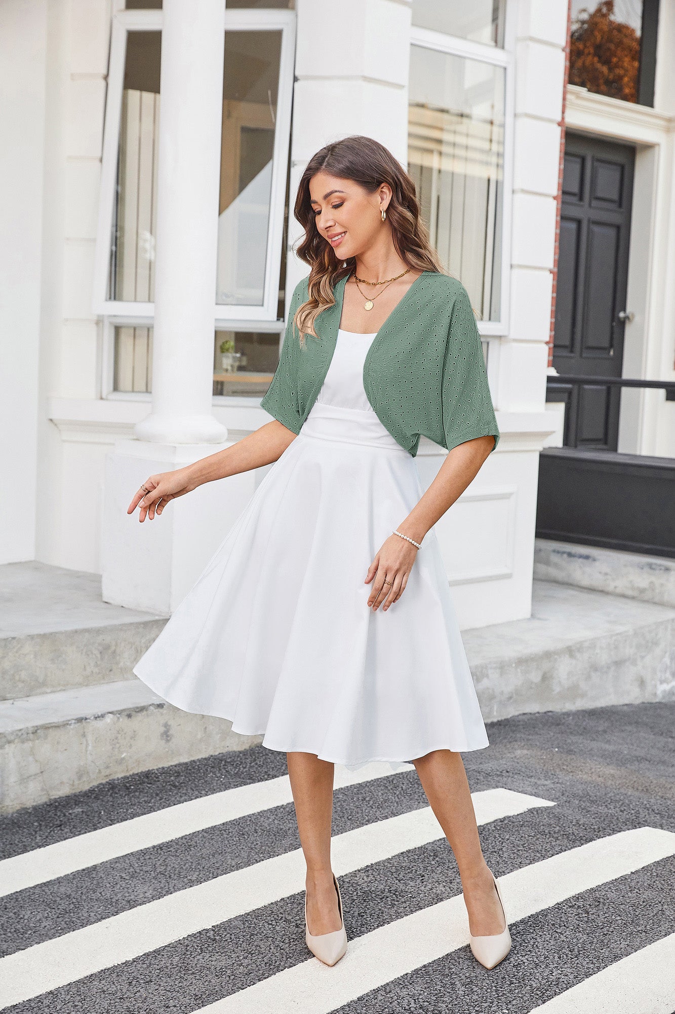 belle poque Vintage Open Front Bolero Shrug Batwing Short Sleeve