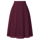 belle poque 2026 Women Spring Summer Vintage Chiffon Flared A-Line Skirt Wine