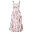 belle poque Women's Floral Midi Sundress with Pockets Spring Summer Dresses for Wedding Guest Light Pink