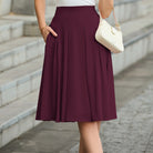 belle poque 2026 Women Spring Summer Vintage Chiffon Flared A-Line Skirt