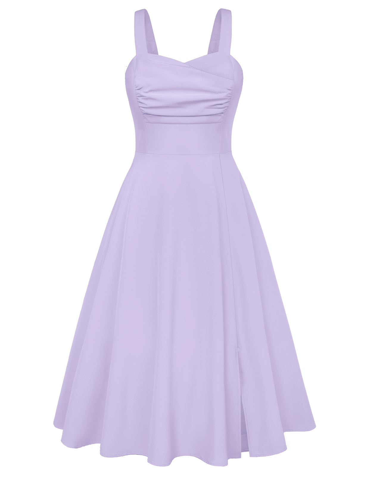 belle poque Vintage 1950s Cocktail Dress Ruched Slit A Line Swing Dress with Pockets