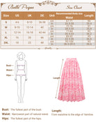 belle poque 2026 Women Vintage Swing Floral Skirt Comfy A-Line Maxi Skirt