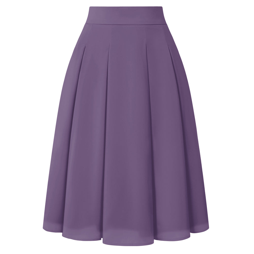 2026 Women Spring Summer Vintage Chiffon Flared A-Line Skirt