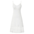 belle poque Lace Full Slips for Women Under Dresses Simple Dress Sleep Cami Dress White