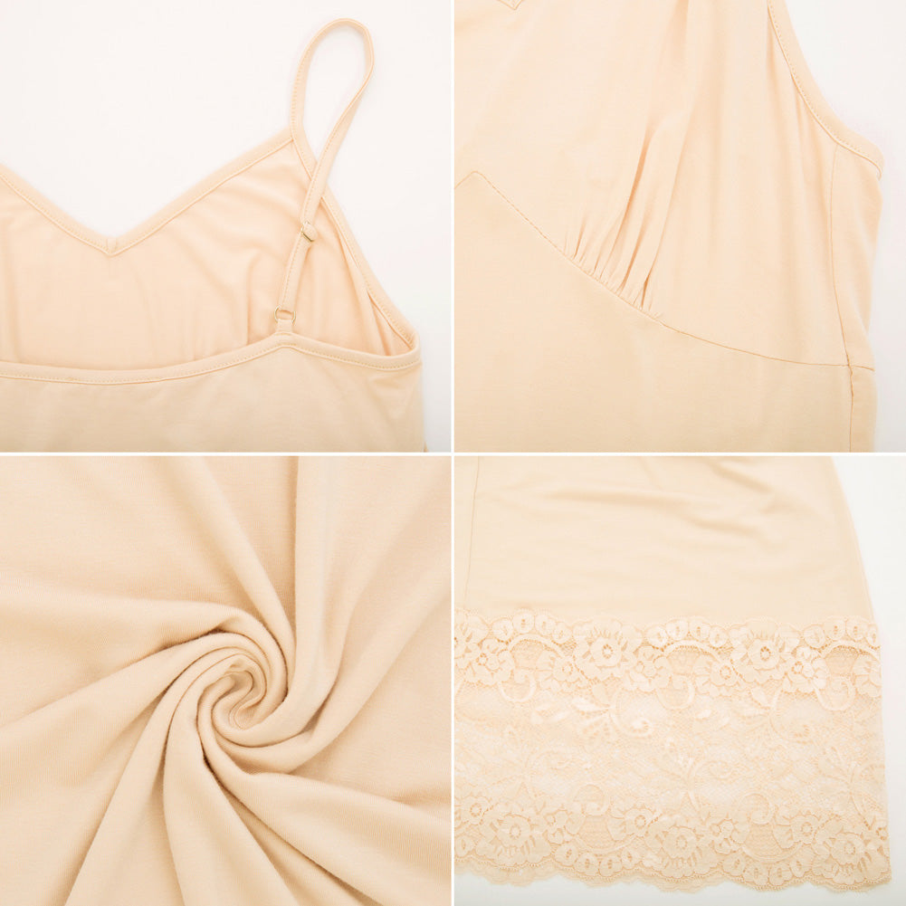 belle poque Lace Full Slips for Women Under Dresses Simple Dress Sleep Cami Dress