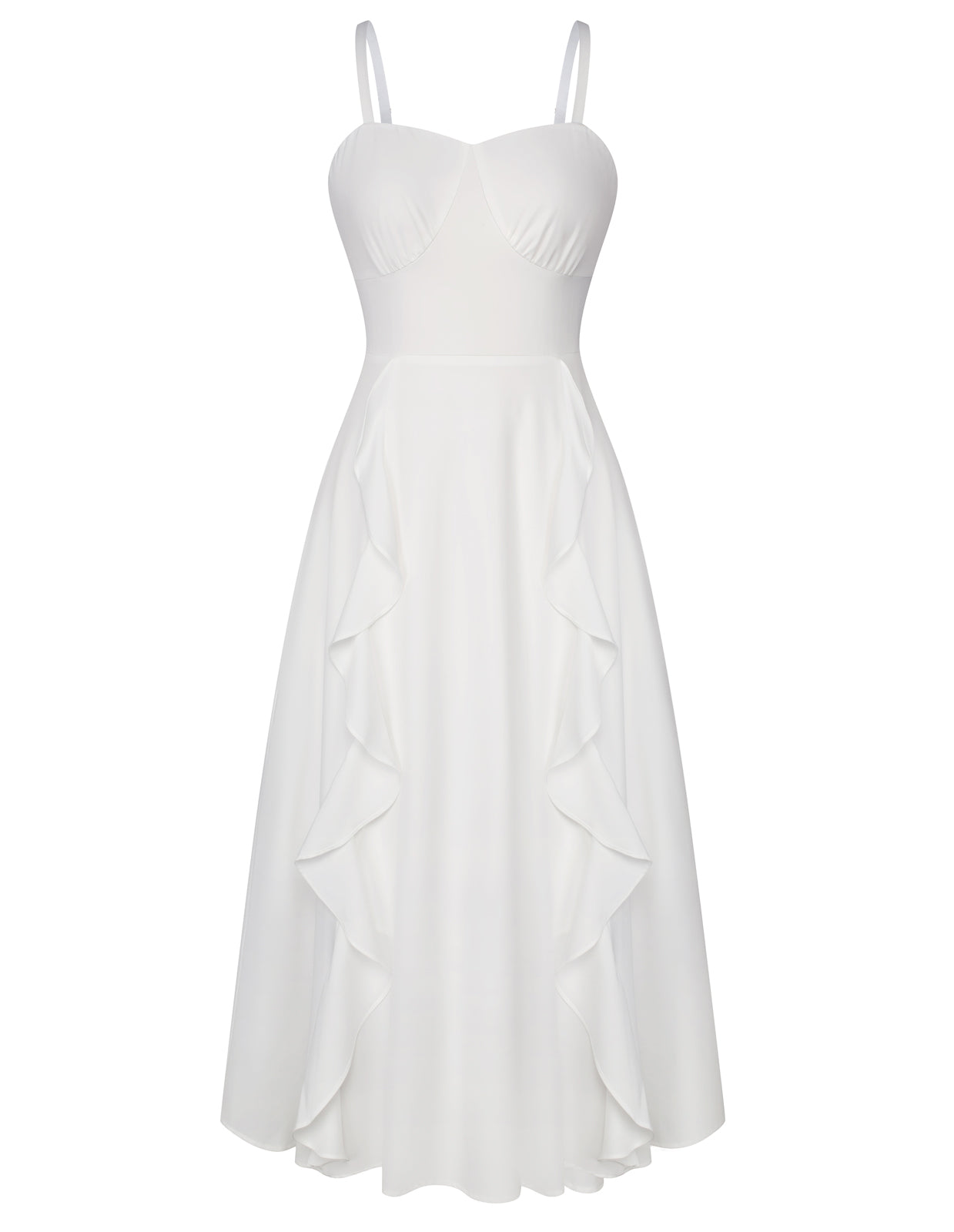 belle poque Sun Dresses for Women 2025 Boho Midi Fairy Wedding Guest Dresses White