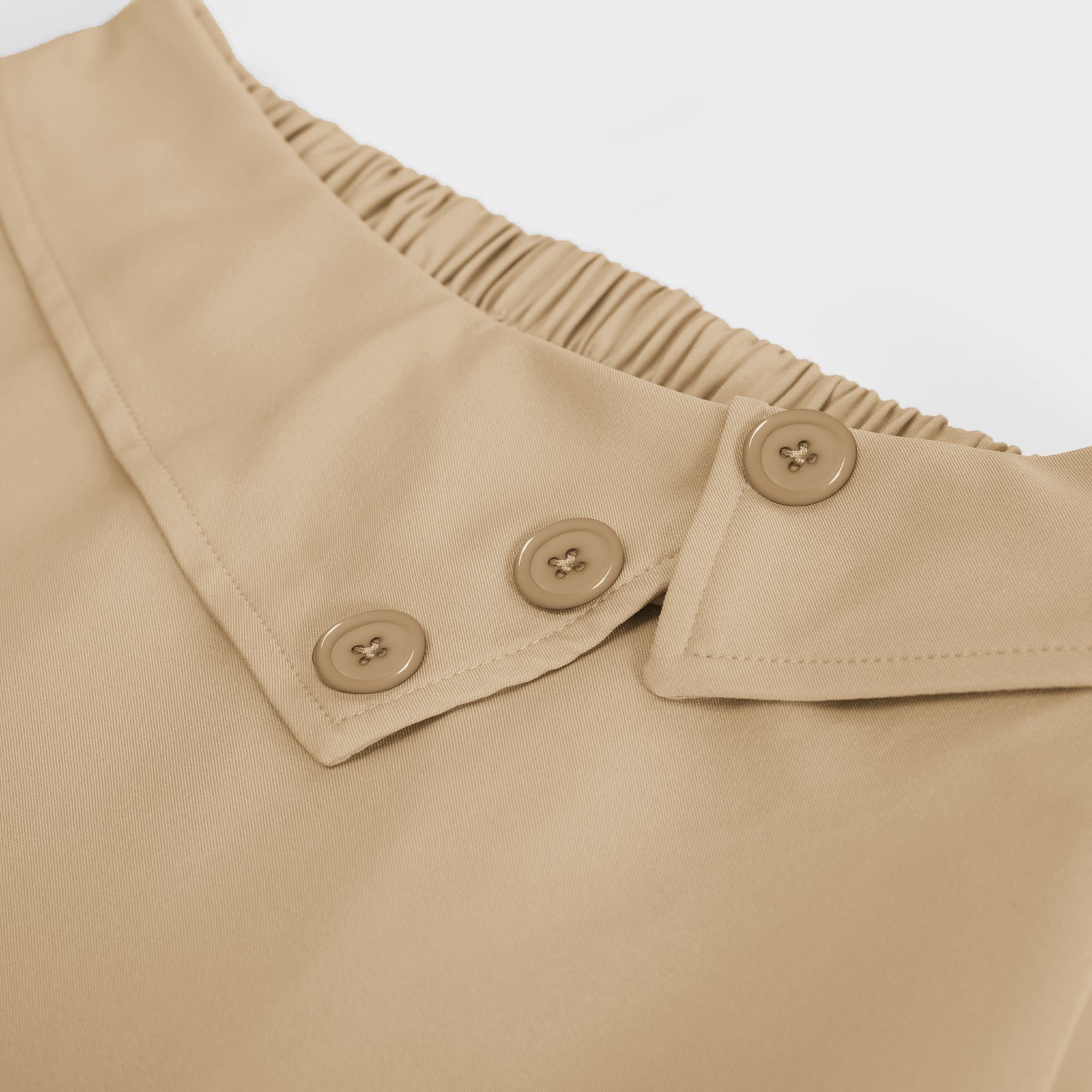 belle poque Vintage A-Line Skirt High Waisted Midi Skirt with Pockets & Buttons