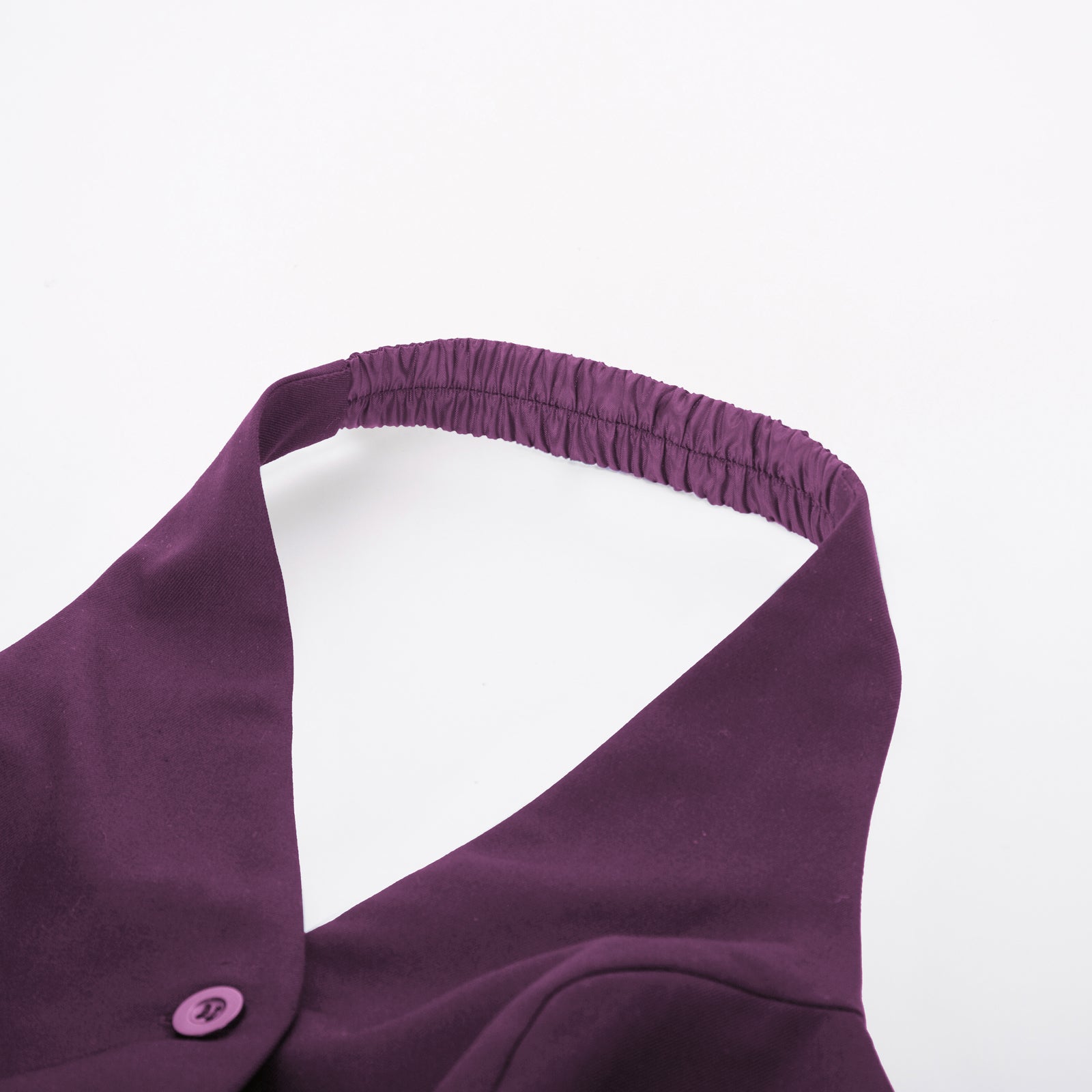 belle poque Seckill Offer⌛Solid Color Halter V-Neck Single Breasted Handkerchief Vest