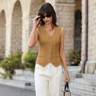 belle poque Women’s Vest Top Trendy Knitted Waistcoat Button Down Tops Suit Vest Tops