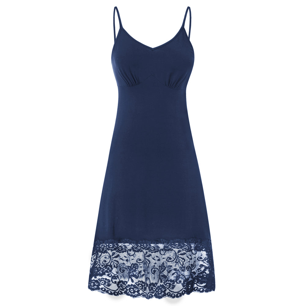 belle poque Lace Full Slips for Women Under Dresses Simple Dress Sleep Cami Dress Royal Blue