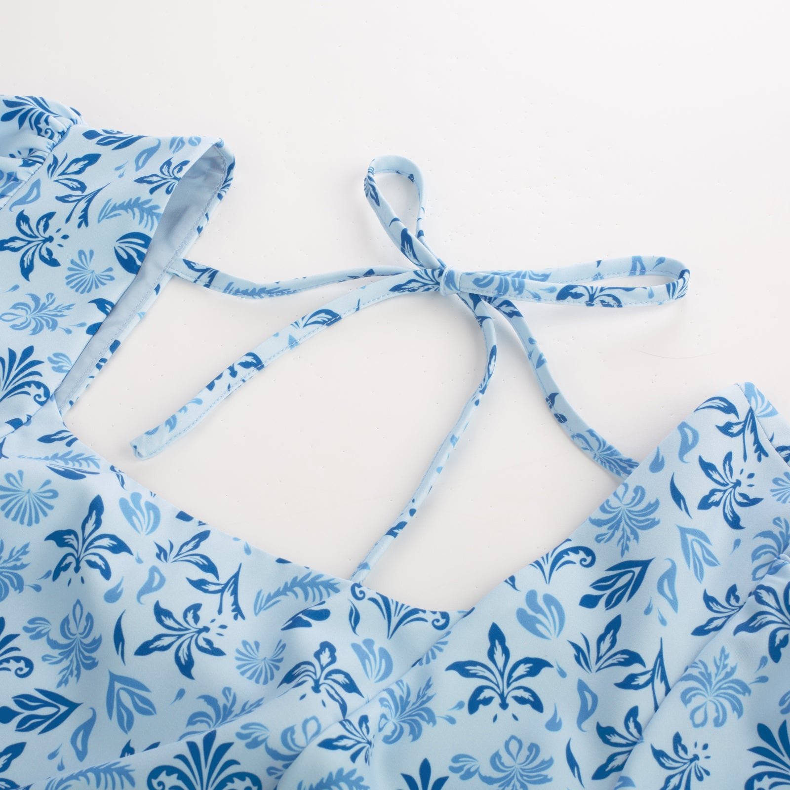 belle poque Vintage Daisy Flower Print Cottagecore Cocktail Dresses Square Neck Puff Sleeve Dress with Pockets