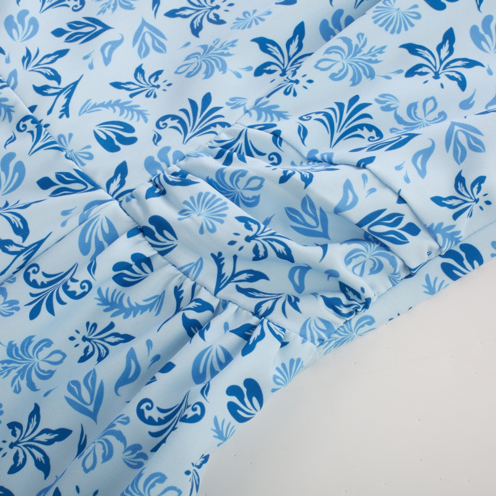 belle poque Vintage Daisy Flower Print Cottagecore Cocktail Dresses Square Neck Puff Sleeve Dress with Pockets