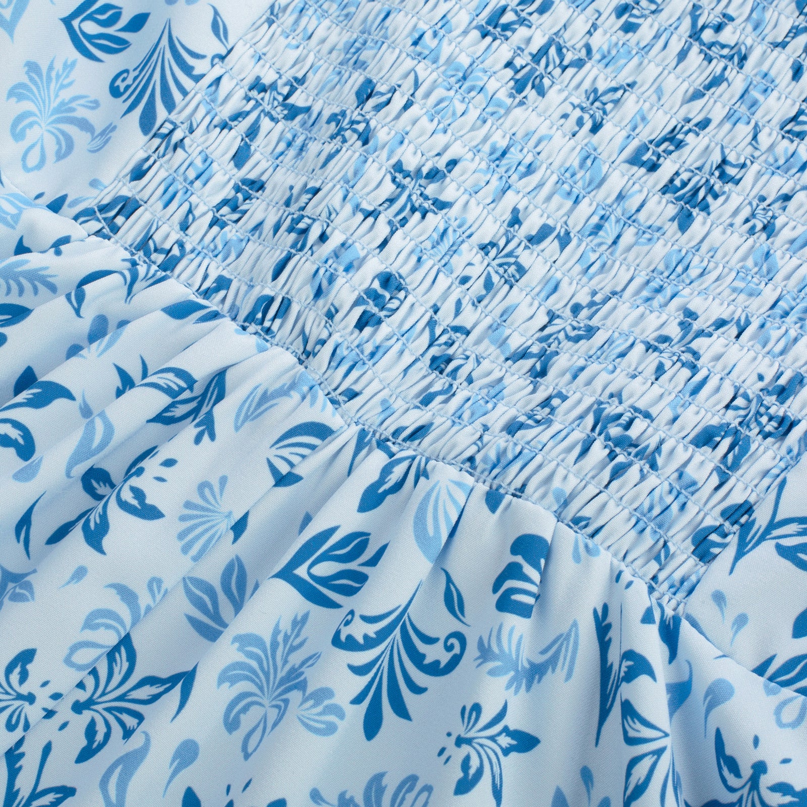 belle poque Vintage Daisy Flower Print Cottagecore Cocktail Dresses Square Neck Puff Sleeve Dress with Pockets