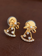 belle poque Luxury Bow Zirconia Bell Earrings