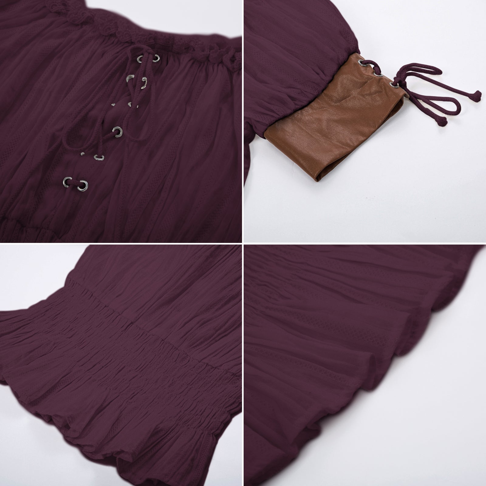 belle poque Steampunk Victorian Half Sleeve Boho Off Shoulder Pirate Tops