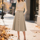 belle poque Belle Poque Women's Vintage A-Line Skirt with Slit Hem