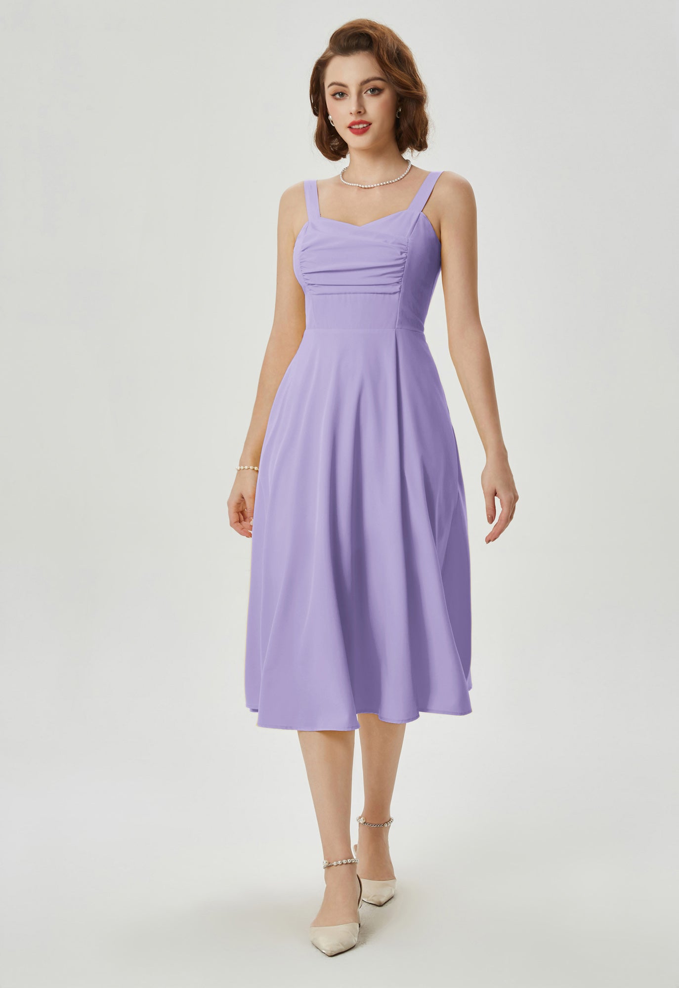 belle poque Vintage 1950s Cocktail Dress Ruched Slit A Line Swing Dress with Pockets