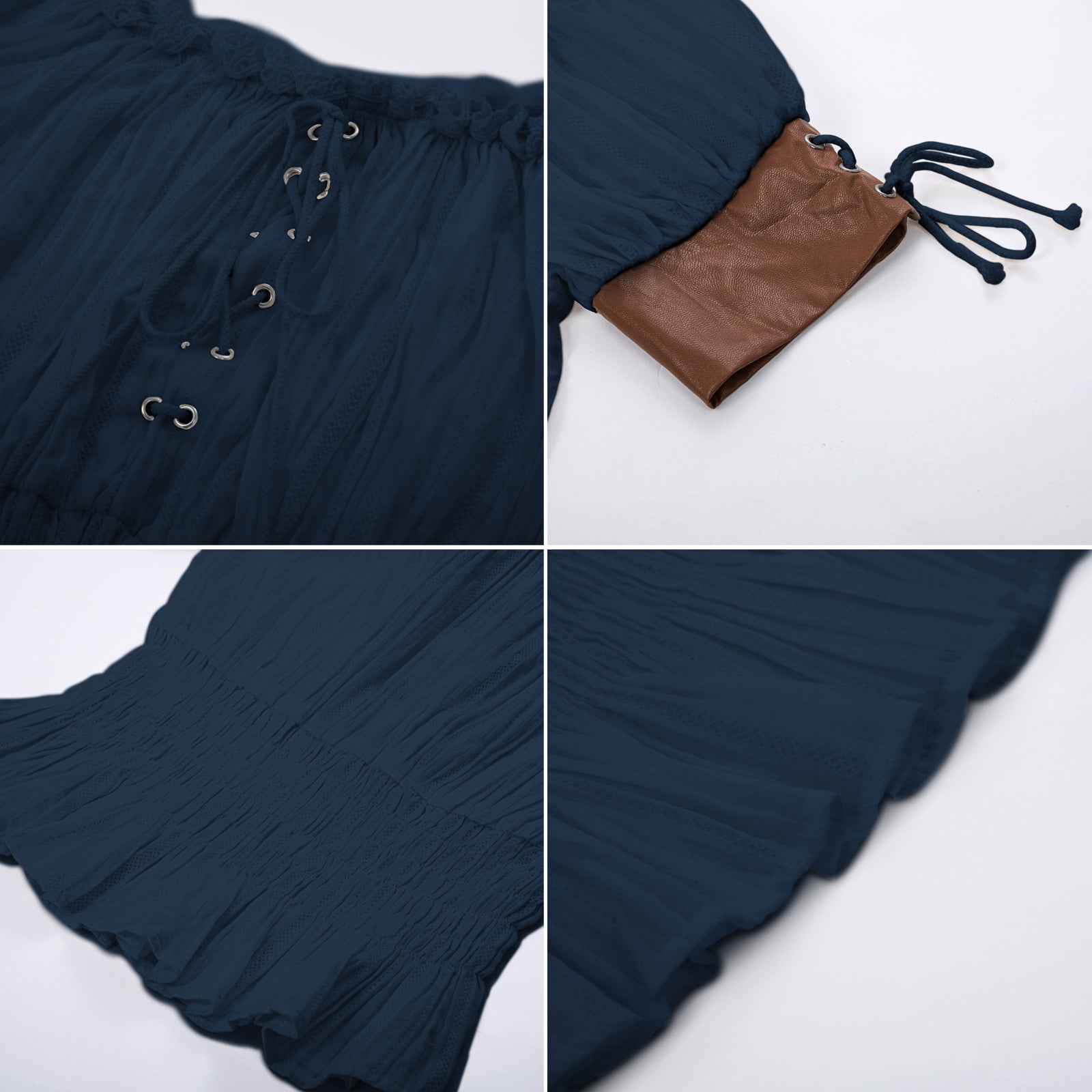 belle poque Steampunk Victorian Half Sleeve Boho Off Shoulder Pirate Tops