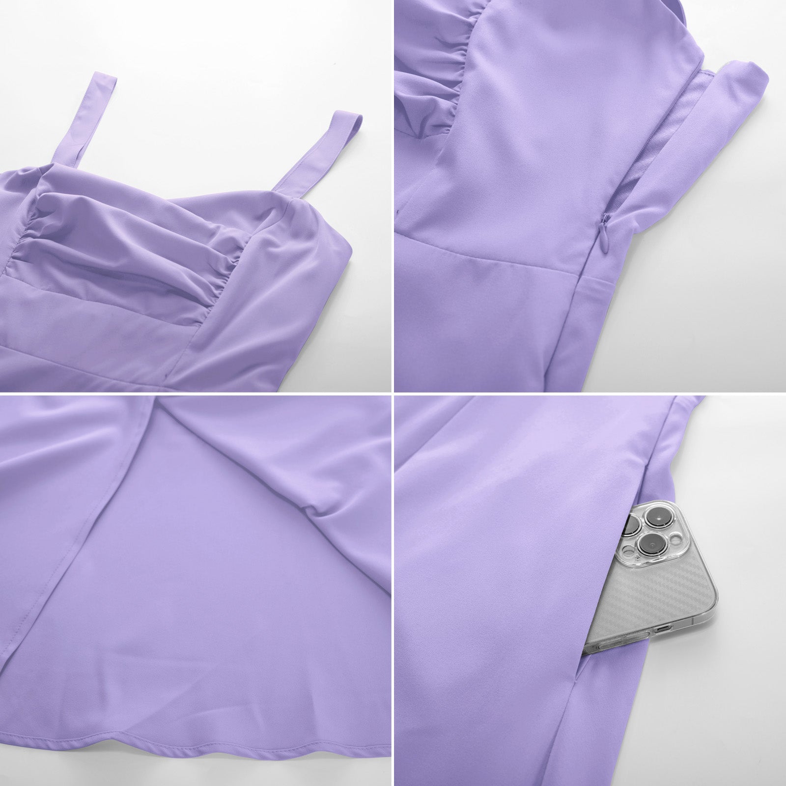 belle poque Vintage 1950s Cocktail Dress Ruched Slit A Line Swing Dress with Pockets