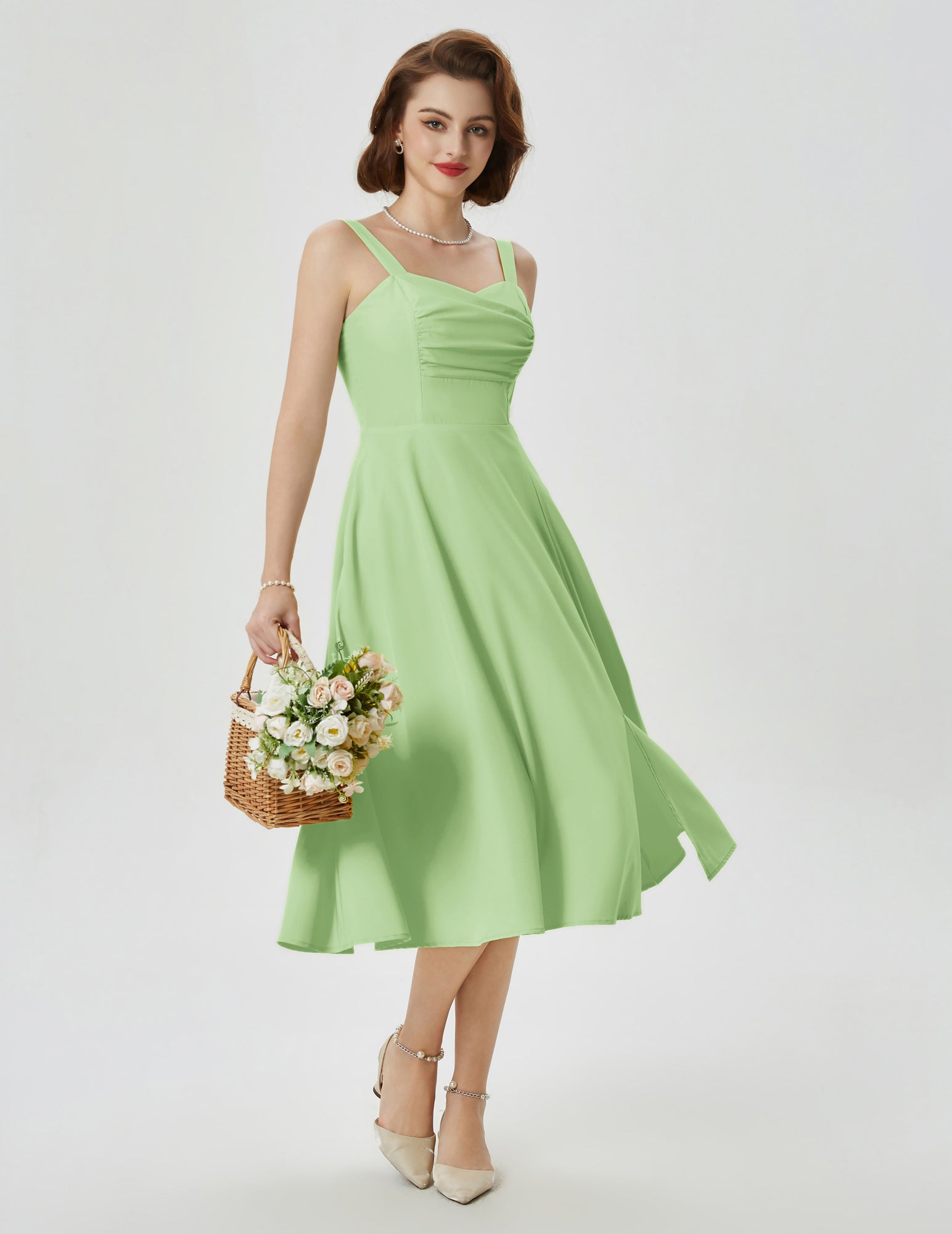 belle poque Vintage 1950s Cocktail Dress Ruched Slit A Line Swing Dress with Pockets