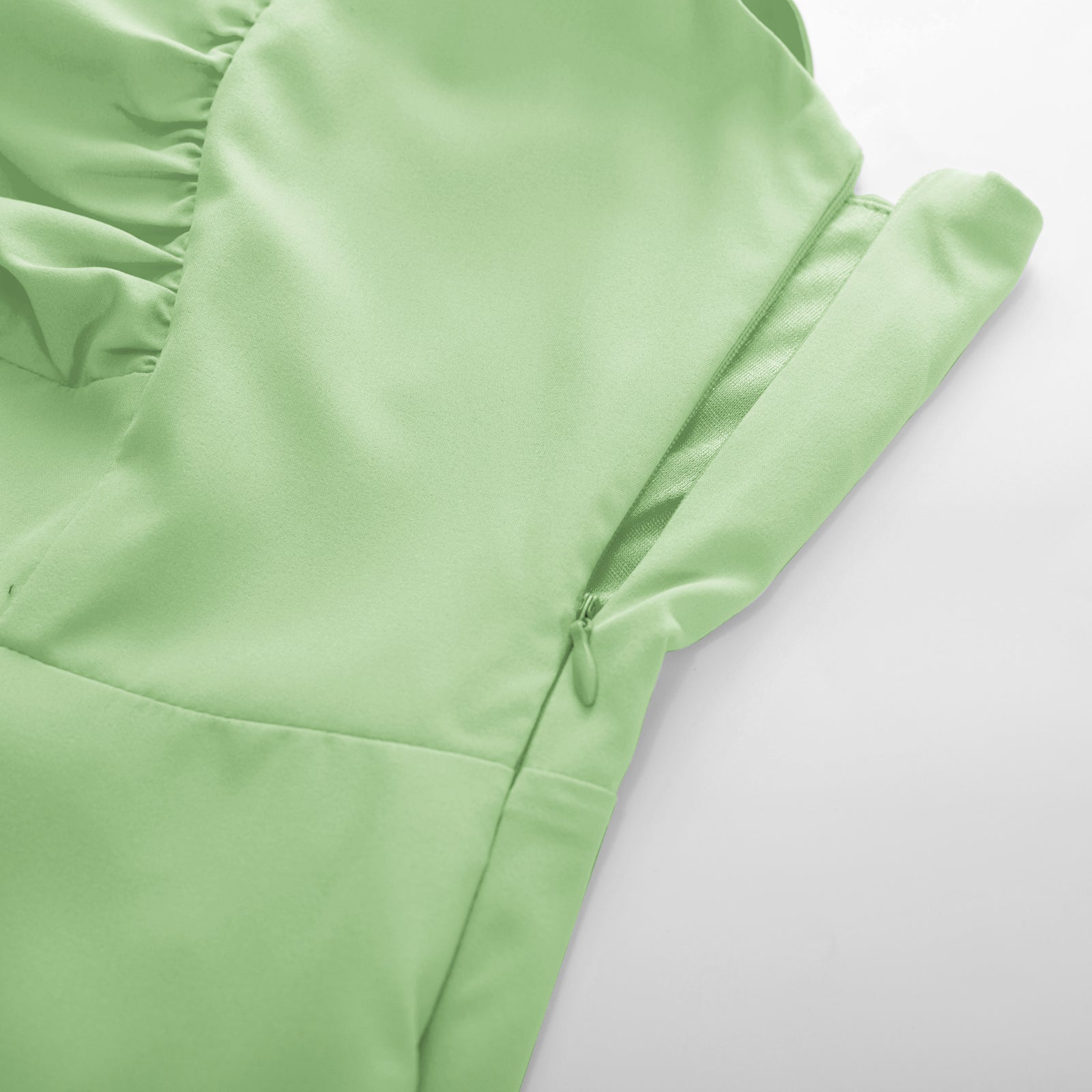 belle poque Vintage 1950s Cocktail Dress Ruched Slit A Line Swing Dress with Pockets