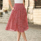 belle poque Women's Spring Summer 2026 Midi Skirts with Slit Flowy A-Line Skirt with Pockets