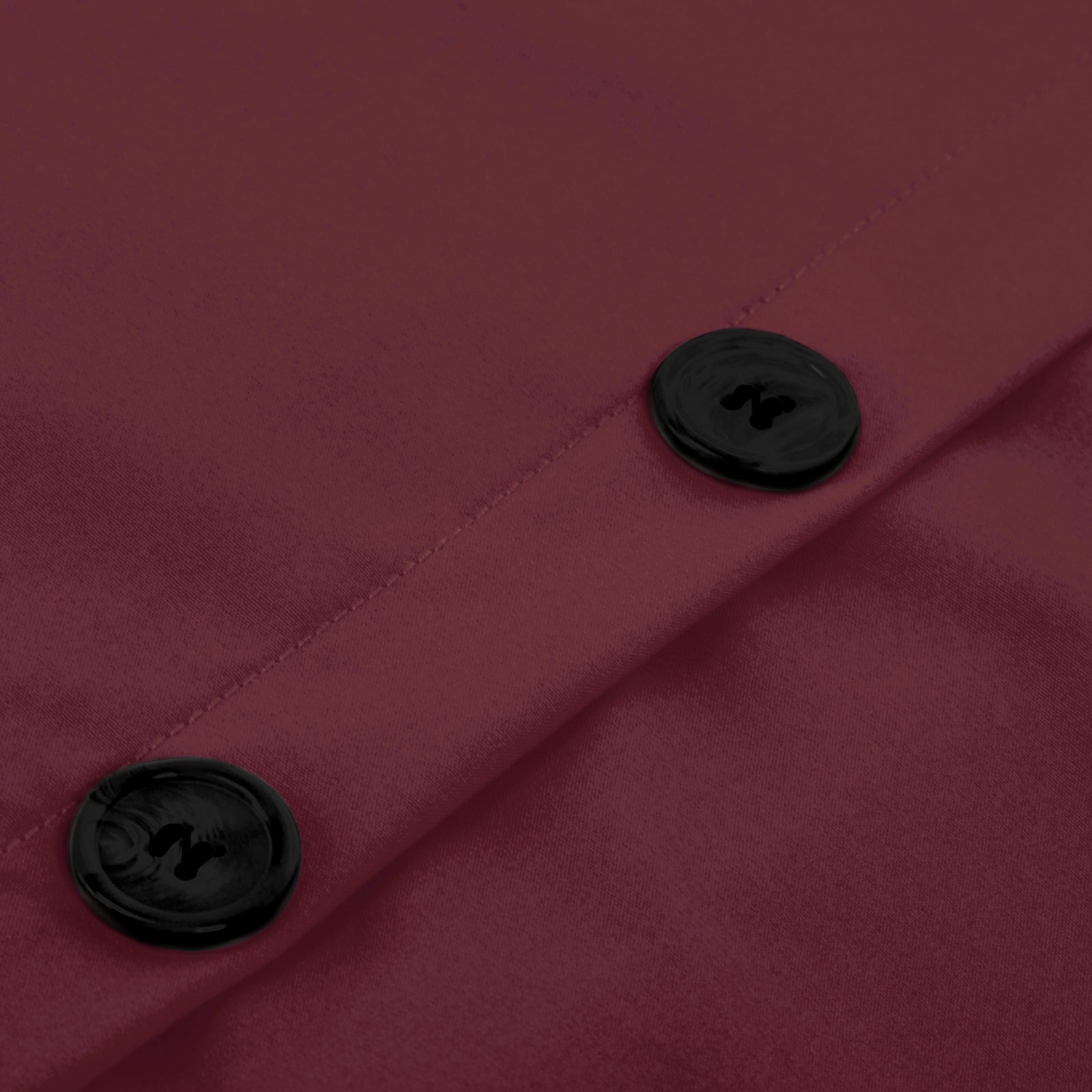 belle poque Swing Skirt with Belt Elastic High Waist Buttons Decorated Skirt