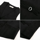 belle poque Women Double Breasted Vest Coat V-Neck Handkerchief Hem Business Waistcoat