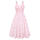 belle poque Vintage 1950s Cocktail Dress Ruched Slit A Line Swing Dress with Pockets Pink