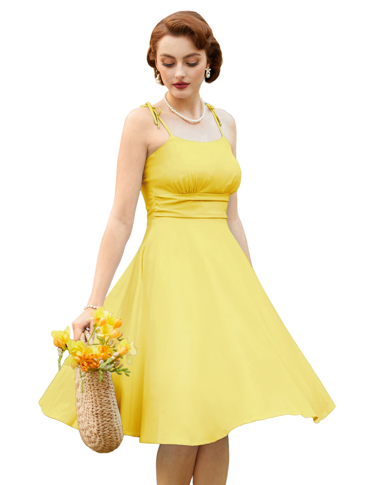 belle poque Summer Slip Dresses for Women Spaghetti Strap Midi Sun Dress Cute Casual Dress with Pockets
