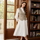 belle poque Vintage Lapel Collar Suit Vest Tops for Women Work Dressy Waistcoat Blazer with Pockets