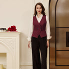 belle poque Women Handkerchief Hem Vest Coat Surplice V-Neck Slit Back Waistcoat