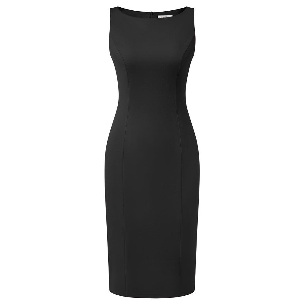 belle poque Womens Bodycon Dress Boat Neck Dress Business Casual Work Dresses Black