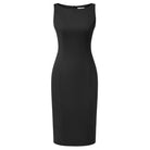 belle poque Womens Bodycon Dress Boat Neck Dress Business Casual Work Dresses Black
