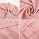belle poque Women's Bow Tie Neck Blouse Button Down Shirt for Work Office Casual