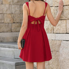 belle poque Valentine's Day Hot Sale🔥 Women's Dress with Pockets Short Bow Cocktail Party Dresses
