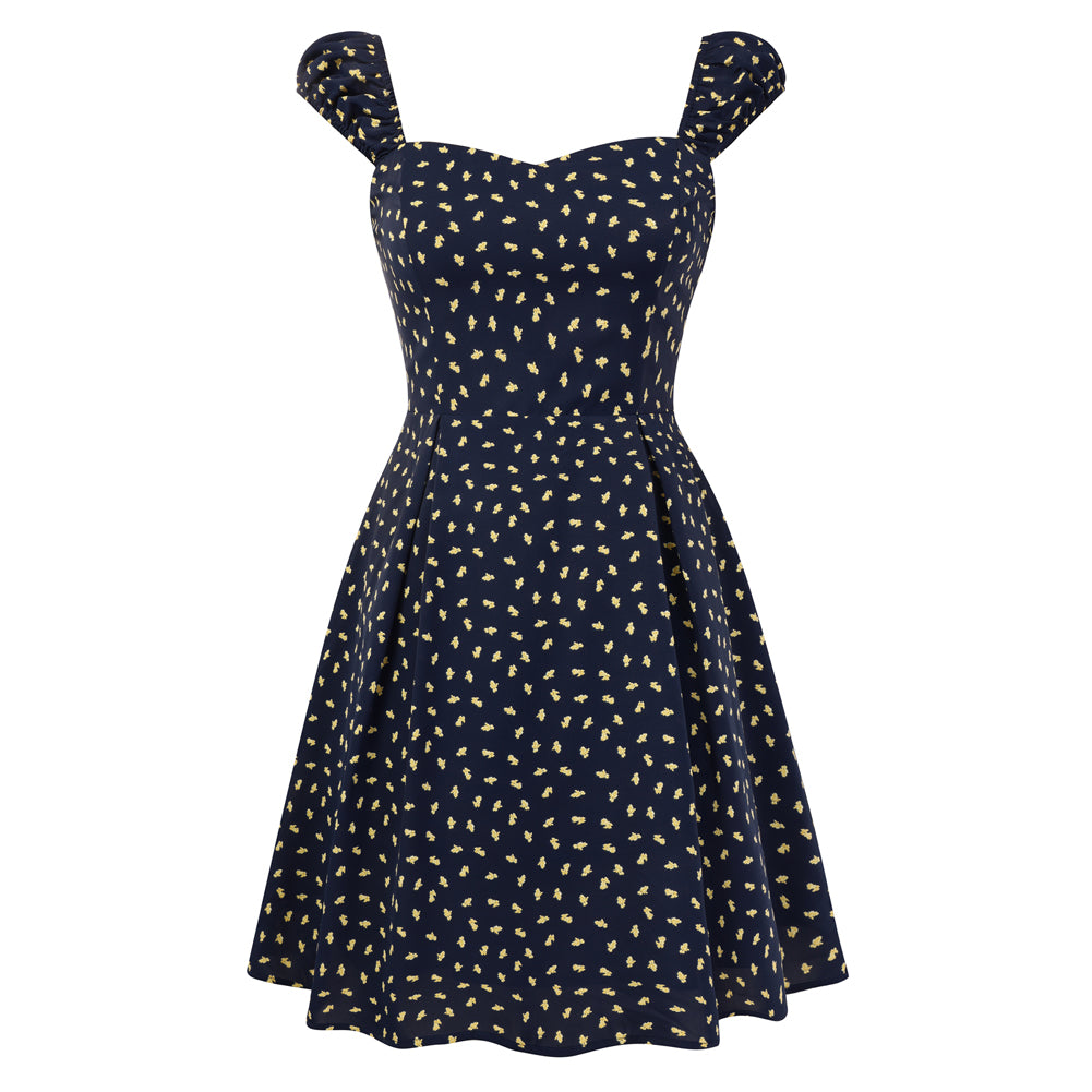 belle poque Mini Floral Dress 2026 Cap Sleeve Flowy Date Short Cute Dress Yellow floral