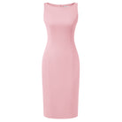 belle poque Womens Bodycon Dress Boat Neck Dress Business Casual Work Dresses Pink