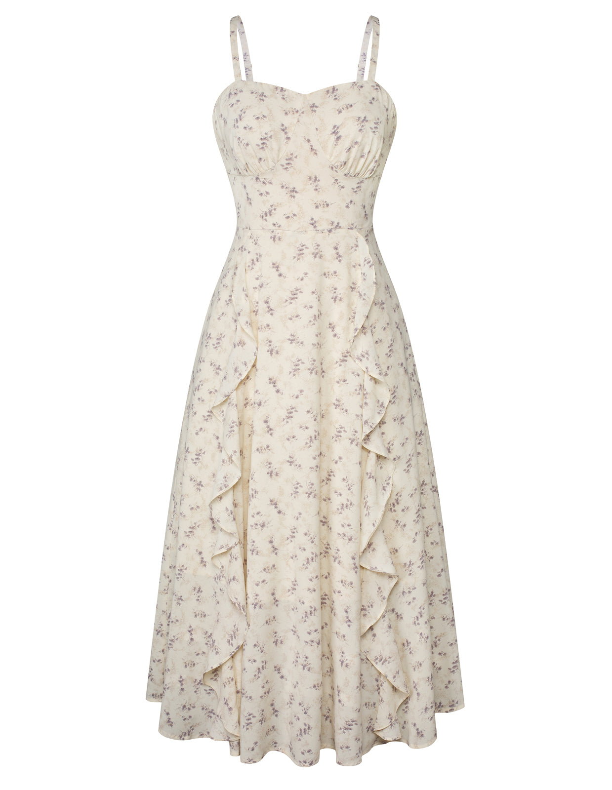 belle poque Sun Dresses for Women 2025 Boho Midi Fairy Wedding Guest Dresses Floral white